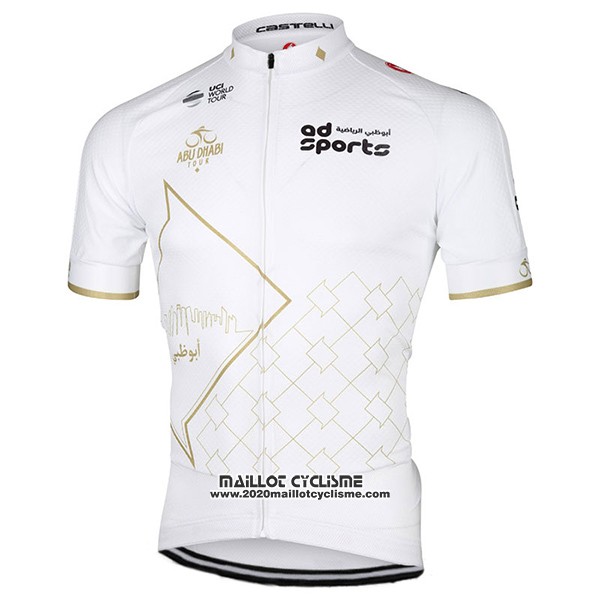 2017 Maillot Ciclismo Abu Dhabi Tour Blanc Manches Courtes et Cuissard